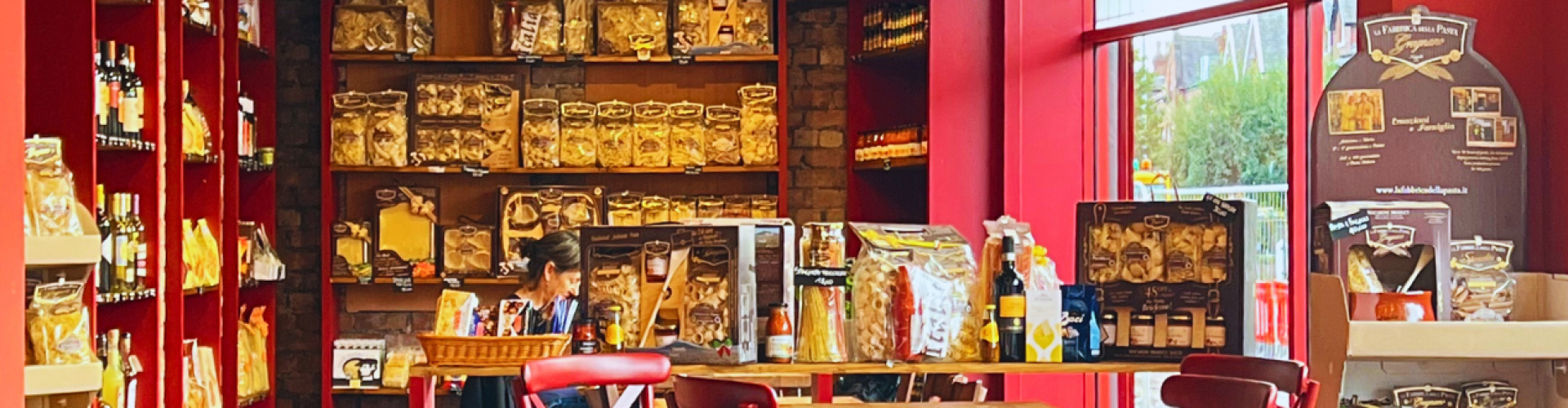 Inside view of Domus Italia Chorlton featuring Italian products